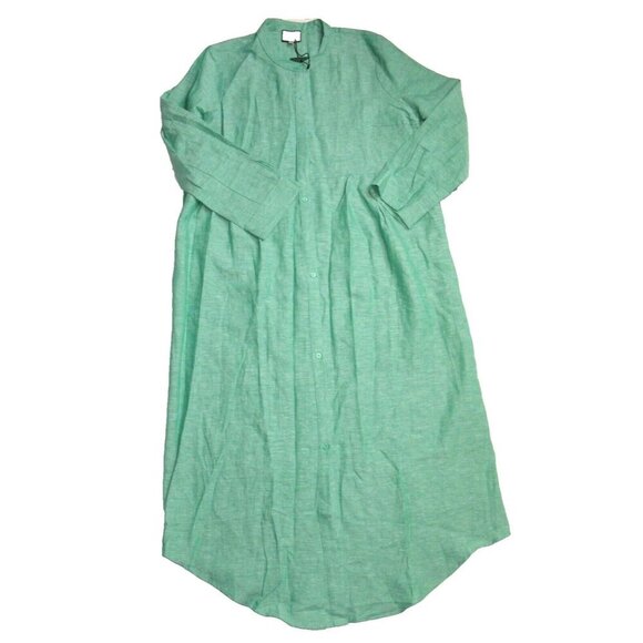 NWT Tuckernuck Lydell in Sea Green Linen Cotton Maxi Shirt Dress XXL 2XL - Picture 1 of 5